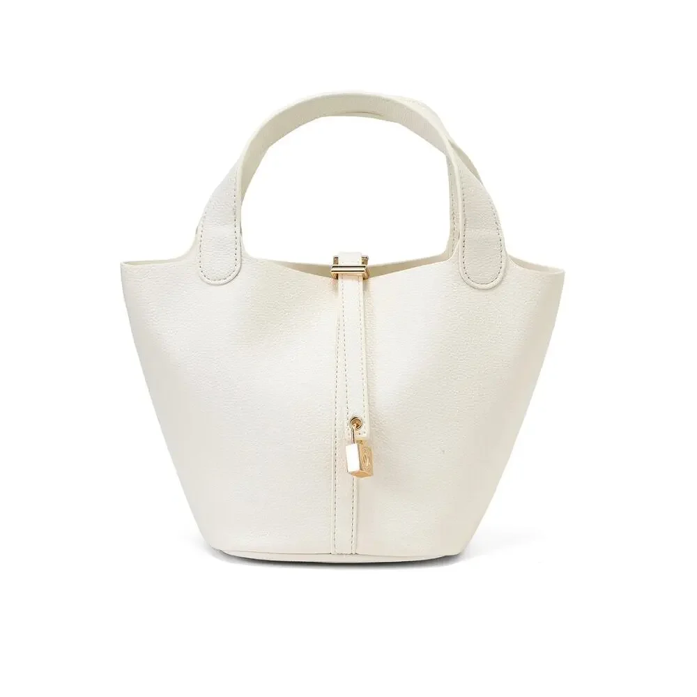 Valentino Orlandi Milano NWT White Pebbled Faux Leather Tote Handbag w/ Pouch
